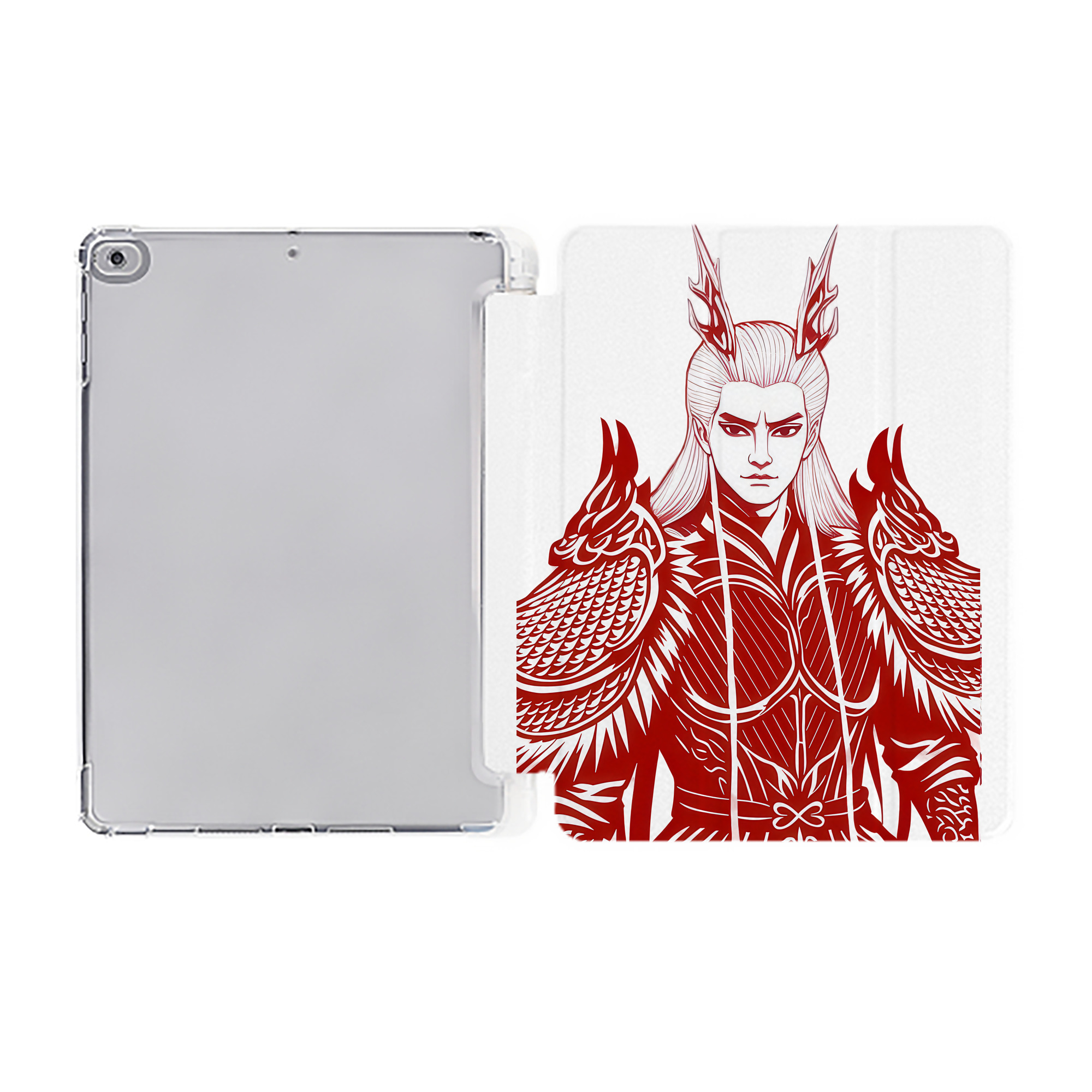 （画像用） Ne Zha 2 ナタ 魔童の大暴れ IPad ケース ペン収納付き 三つ折りスタンド PUレザー×シリコン 対応機種9.5/10.5/10.9インチ
